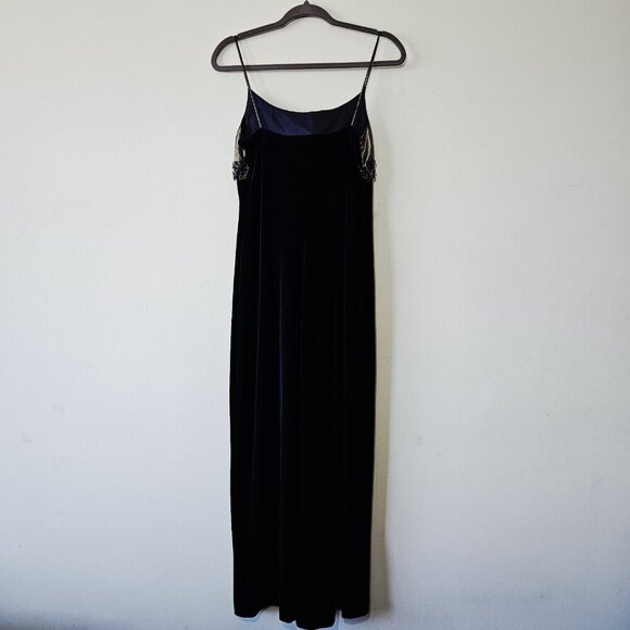 Vtg Y2K Velvet Floral Fairy Prom Maxi Gown Size 11/12 US M Whimsical Tiered - Picture 3 of 7